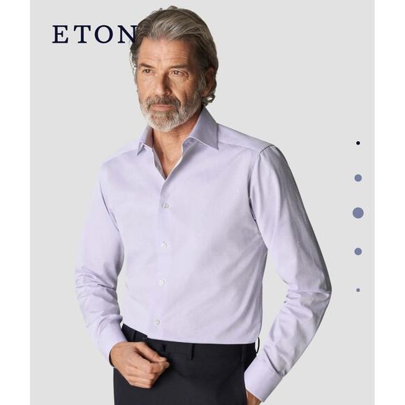 Eton Light Purple Signature Twill Shirt – Made to Measure